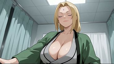 NARUTO HENTAI Lady Tsunade gives Sasuke a Foot job and then has sex with him! Naruto Uncensored Hentai Ai-Generated